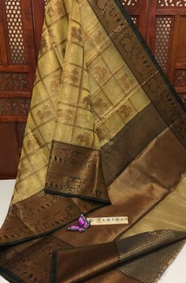 Kora tissue weaved sarees with contrast blouse (4)