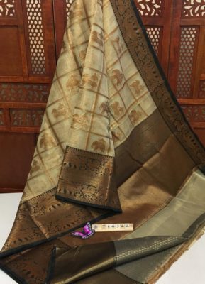 Kora tissue weaved sarees with contrast blouse (6)
