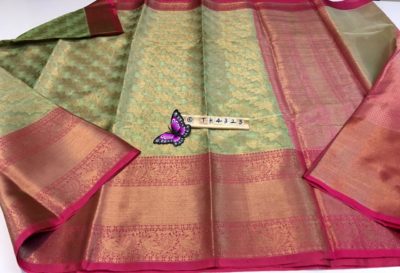 Kora with tissue weaved sarees with contrast border (15)