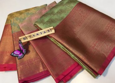 Kora with tissue weaved sarees with contrast border (23)