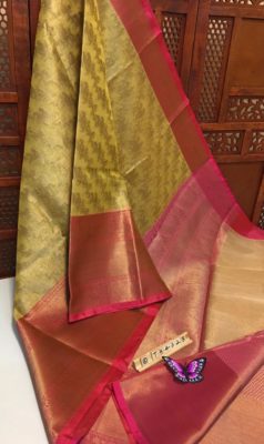 Kora with tissue weaved sarees with contrast border (4)