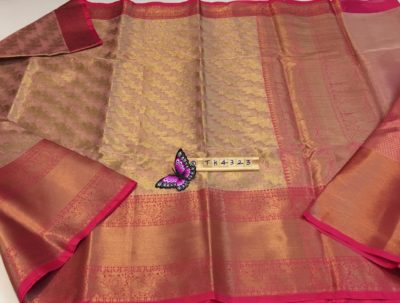 Kora with tissue weaved sarees with contrast border (9)