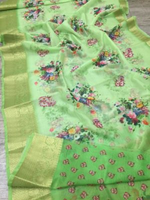 Latest banaras kora silk kanchi border sarees (12)