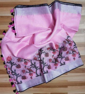 Linen jacquard weaving designs with blouse (15)