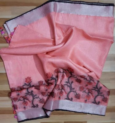 Linen jacquard weaving designs with blouse (17)