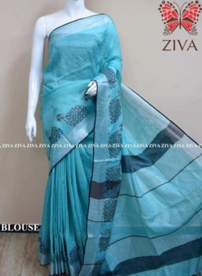 Linen jacquard weaving designs with blouse (2)