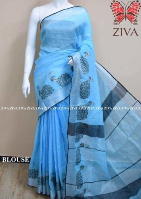 Linen jacquard weaving designs with blouse (3)