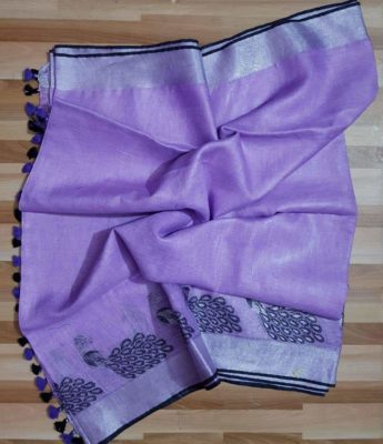 Linen jacquard weaving designs with blouse (9)