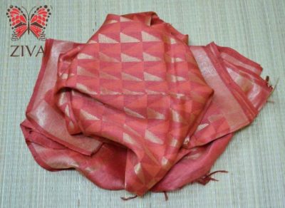 Linen silk jamdhani sarees with blouse (4)
