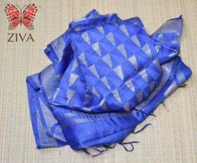 Linen silk jamdhani sarees with blouse (5)