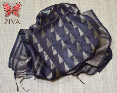 Linen silk jamdhani sarees with blouse (6)