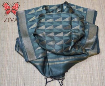 Linen silk jamdhani sarees with blouse (7)
