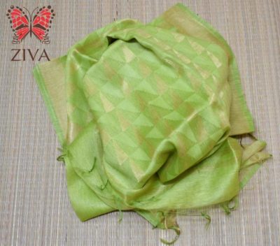 Linen silk jamdhani sarees with blouse (8)