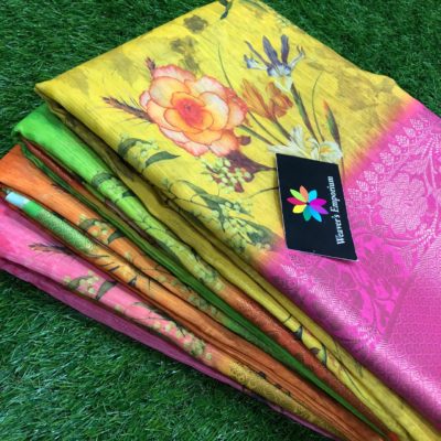 Pure banarasi linen sarees with blouse (1)