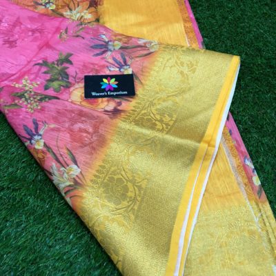Pure banarasi linen sarees with blouse (10)