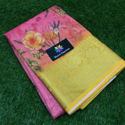 Pure banarasi linen sarees with blouse (11)