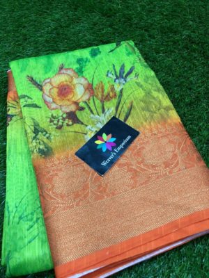 Pure banarasi linen sarees with blouse (14)