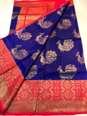 Pure dupion silk sarees with blouse (10)