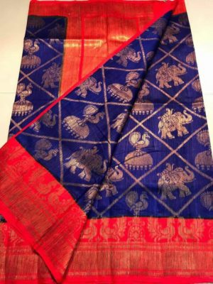 Pure dupion silk sarees with blouse (2)