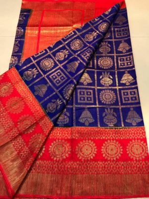 Pure dupion silk sarees with blouse (4)