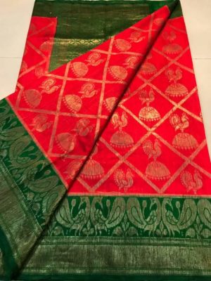 Pure dupion silk sarees with blouse (6)