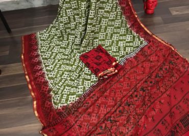 Pure georgette handblock printed sarees with blouse (12)