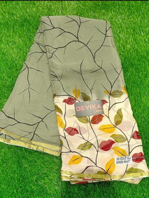 Pure georgette sarees with prints with blouse (10)