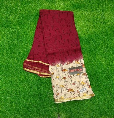 Pure georgette sarees with prints with blouse (12)