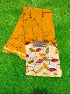 Pure georgette sarees with prints with blouse (3)
