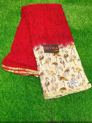 Pure georgette sarees with prints with blouse (5)