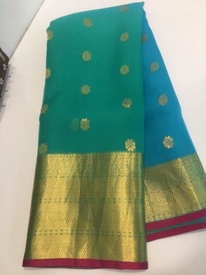 Pure handloom organza silk sarees with kanchi border (2)