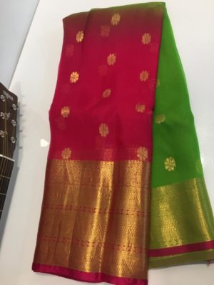 Pure handloom organza silk sarees with kanchi border (5)