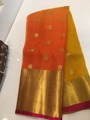 Pure handloom organza silk sarees with kanchi border (6)