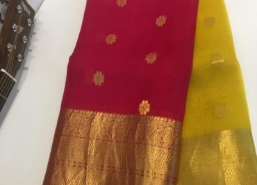 Pure handloom organza silk sarees with kanchi border (7)
