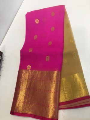 Pure handloom organza silk sarees with kanchi border (9)