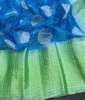 Pure handloom soft organza sarrees with blouse (1)