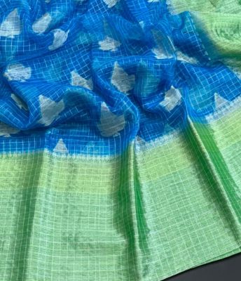 Pure handloom soft organza sarrees with blouse (17)