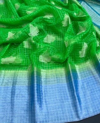 Pure handloom soft organza sarrees with blouse (2)