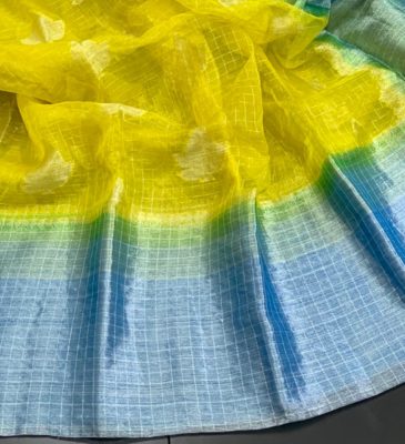 Pure handloom soft organza sarrees with blouse (23)