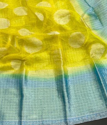 Pure handloom soft organza sarrees with blouse (5)