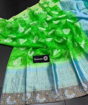 Pure handloom soft organza sarrees with blouse (7)