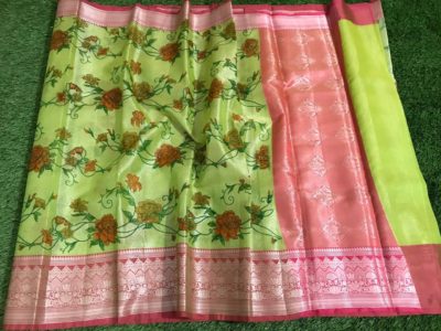 Pure kanchi organza self jacquard sarees (1)