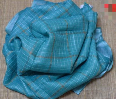 Pure linen checks sarees with running blouse (15)