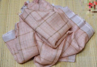 Pure linen checks sarees with running blouse (16)