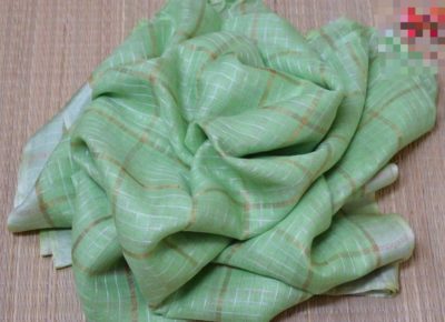 Pure linen checks sarees with running blouse (7)