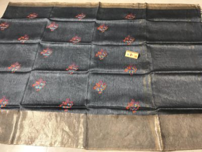 Pure linen silk with machine work embroidary work (3)