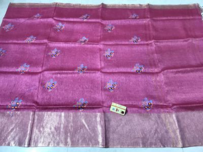 Pure linen silk with machine work embroidary work (4)
