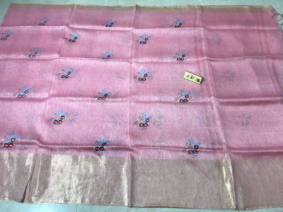 Pure linen silk with machine work embroidary work (6)