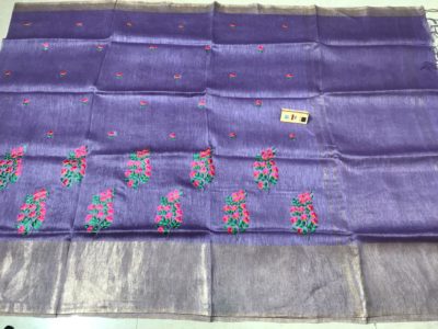 Pure linen silk with machine work embroidary work (7)