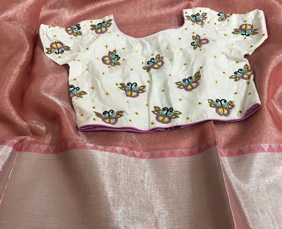 Pure linen tissue sarees with zari weaving borders (6)